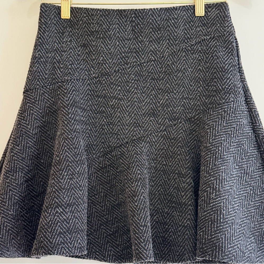 LOFT Black Herringbone Skirt